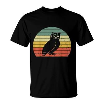 Retro Owl Vintage Owl Silhouette Bird Animal 70S 80S T-Shirt | Mazezy DE