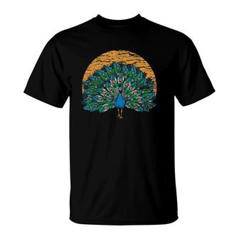 Retro Peacock Lover Gift T-Shirt | Mazezy