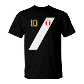 Retro Peru Soccer Jersey Football Futbol Perú Numero 10 Ver2 T-Shirt | Mazezy