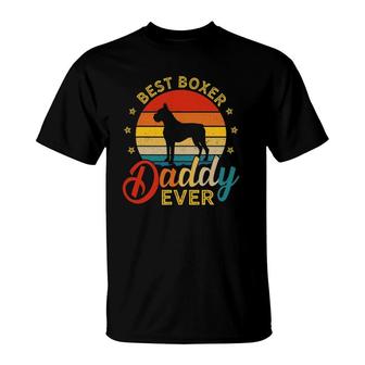 Retro Vintage Best Boxer Daddy Ever Dog Dad T-Shirt | Mazezy