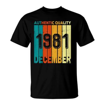 Retro Vintage Born In December 1981 Great 40Th Birthday T-Shirt | Mazezy