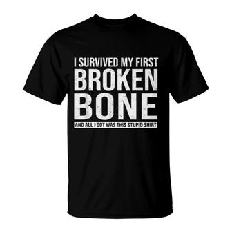 Retro Vintage Broken Bone Get Well Sarcastic Quote T-Shirt | Mazezy CA