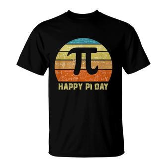 Retro Vintage Happy Pi Day Math Teacher Students Kids 314 T-Shirt - Seseable