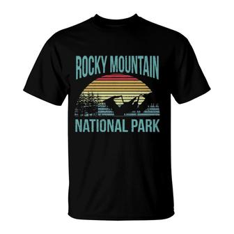 Retro Vintage National Park Rocky Mountain National Park T-Shirt | Mazezy