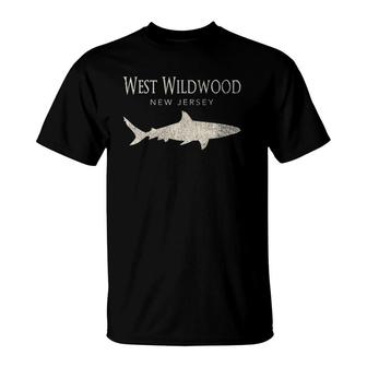 Retro West Wildwood Nj Shark T-Shirt | Mazezy