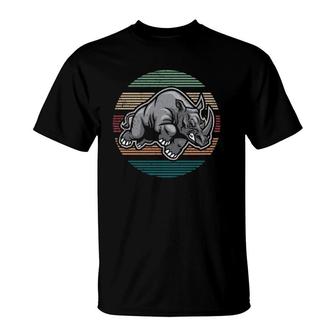 Rhinos Lover Gift Vintage Retro Rhino Pullover T-Shirt | Mazezy AU