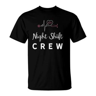 Rn Night Shift Crew Quote Registered Nurse Overnight Work T-Shirt | Mazezy