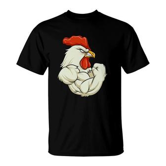 Rooster At The Gym Swole Workout Funny Gift T-Shirt | Mazezy