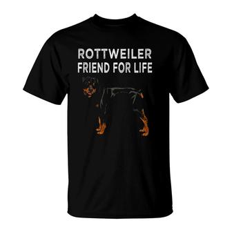 Rottweiler Friend For Life Dog Friendship T-Shirt | Mazezy