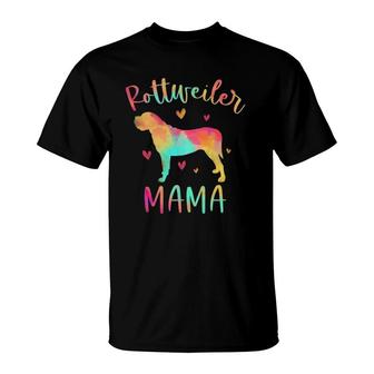Rottweiler Mama Colorful Rottie Gifts Dog Mom T-Shirt | Mazezy
