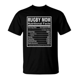 Rugby Mom Nutritional Facts Rugby Player T-Shirt | Mazezy