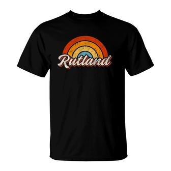 Rutland Massachusetts Ma Vintage Rainbow Retro 70S T-Shirt | Mazezy