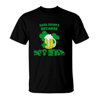 Saba Drinks Because He Is Irish St Patricks Day Baby Funny T-Shirt | Mazezy
