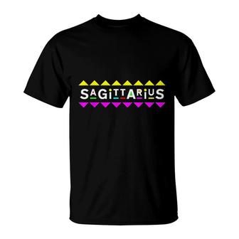 Sagittarius Zodiac Design 90s Style T-Shirt | Mazezy