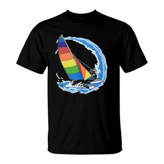 Sailing Gift Print Retro Sailor And Ocean Sailboat T-Shirt | Mazezy