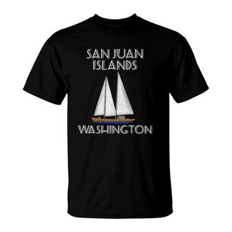 Sailing San Juan Islands Sailboat T-Shirt | Mazezy