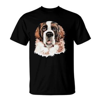 Saint Bernard Big Dog Portrait T-Shirt | Mazezy DE