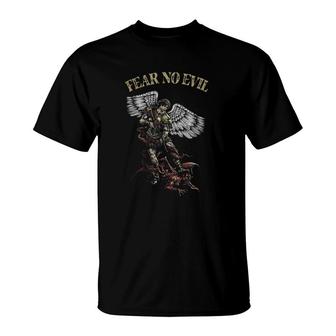 Saint Michael Fear No Evil T-Shirt | Mazezy
