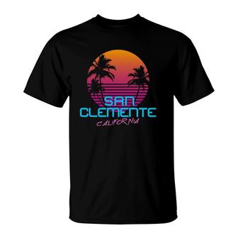 San Clemente California Retro 80S T-Shirt | Mazezy