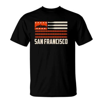 San Francisco Baseball Flag Patriotic Vintage T-Shirt | Mazezy