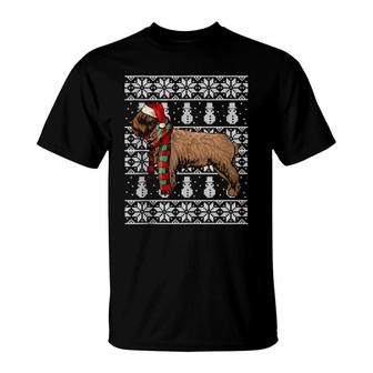 Santa Hat Xmas Spanish Water Dog Ugly Christmas T-Shirt | Mazezy