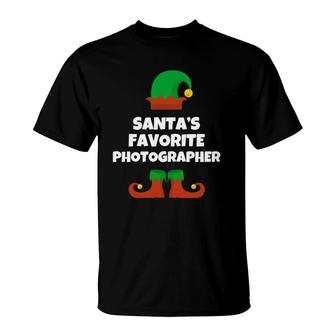 Santa's Favorite Photographer Christmas Funny Gift T-Shirt | Mazezy