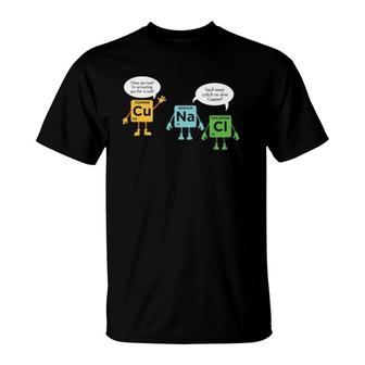 Science Chemistry Periodic Table Funny Scientist Nerd Geeks T-Shirt | Mazezy