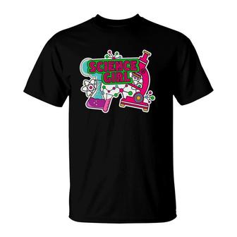 Science Girl Microscope Beaker Science Lover Gift T-Shirt | Mazezy