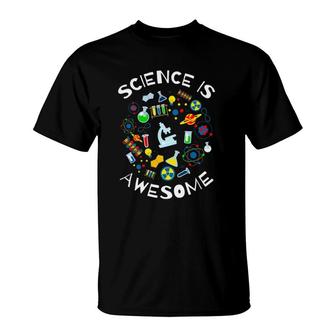 Science Is Awesome Funny Geek Nerd Gift Tee Teacher Stem T-Shirt | Mazezy
