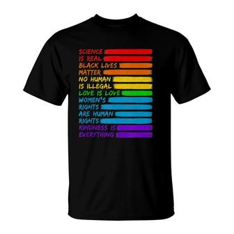 Science Is Real Black Lives Matter Lgbt Rainbow Flag T-Shirt | Mazezy