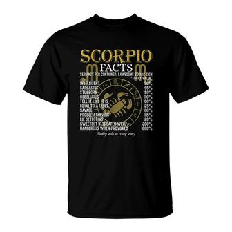 Scorpio Facts Zodiac Sign T-Shirt | Mazezy