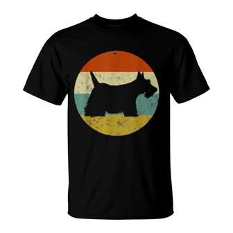 Scottish Terrier Retro Sun Vintage Retro Scottie Dog T-Shirt | Mazezy