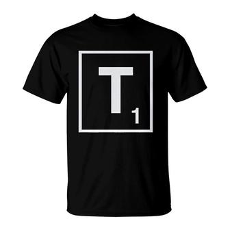 Scrabble Initial Monogram Letter T-Shirt | Mazezy