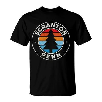 Scranton Pennsylvania Pa Vintage Graphic Retro 70S Pullover T-Shirt | Mazezy