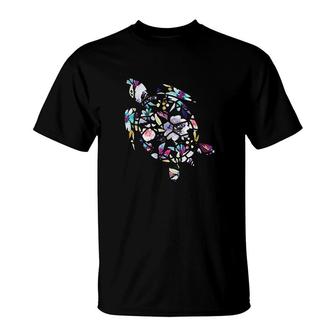 Sea Flower Turtle Summer Sea Turtle T-Shirt | Mazezy