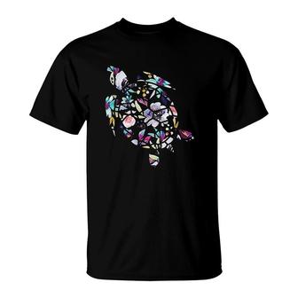 Sea Flower Turtle Summer Sea Turtle T-Shirt | Mazezy