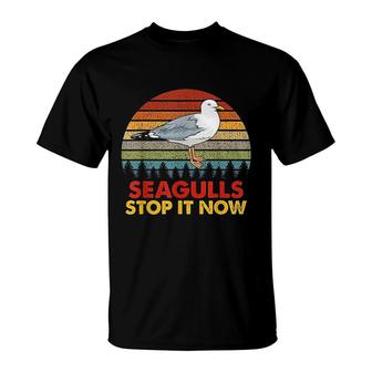 Seagulls Bird Lover Stop It Now Vintage Retro Seagulls T-shirt - Thegiftio