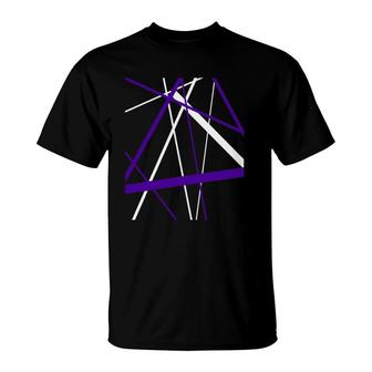 Seamless Abstract White And Lilac Strips Pattern T-Shirt | Mazezy
