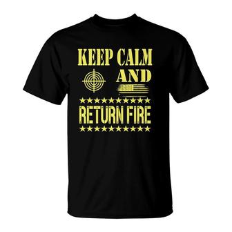 Self-Defense Apparel Keep Calm And Return Fire T-Shirt | Mazezy