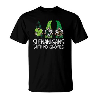 Shenanigans With My Gnomies Gnomes St Patrick's Day T-Shirt | Mazezy