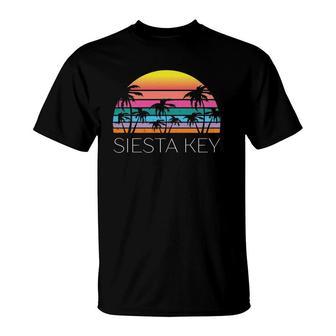 Siesta Key Florida Retro Beach Vacation Souvenir Summer West T-Shirt | Mazezy