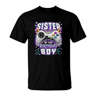 Sister Of The Birthday Boy Matching Video Gamer Party T-Shirt - Seseable