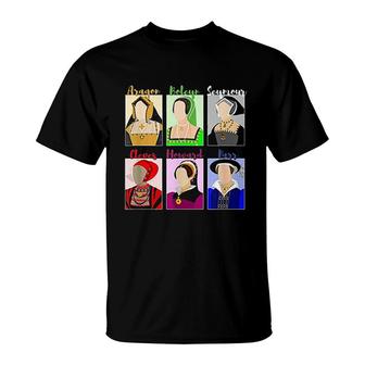 Six The Musical Queens Vintage Portraits T-Shirt - Thegiftio UK
