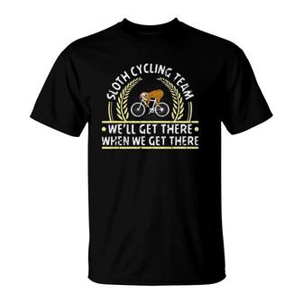 Sloth Cycling Team Funny Biking Cycling Bike Bicycle Ride T-Shirt | Mazezy