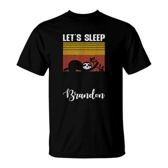 Sloth Let's Sleep Brandon Let's Go Brandon Vintage T-Shirt | Mazezy