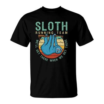 Sloth Running Team Funny Marathon Runner Gift T-Shirt | Mazezy