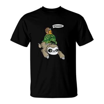 Sloth Turtle Snail Funny T-Shirt | Mazezy