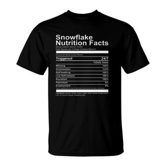 Snowflake Nutrition Facts Funny Socialist Capitalism Funny T-Shirt | Mazezy
