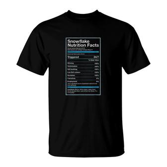 Snowflake Nutrition Facts T-Shirt | Mazezy
