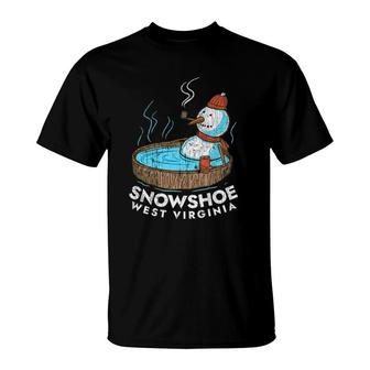 Snowshoe Wv Snowman Hot Tub Mountain Life Appalachian Mtns T-Shirt | Mazezy